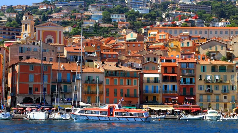 Colorful Harbor Town — Blue, Vibrant, Afternoon, Photograph