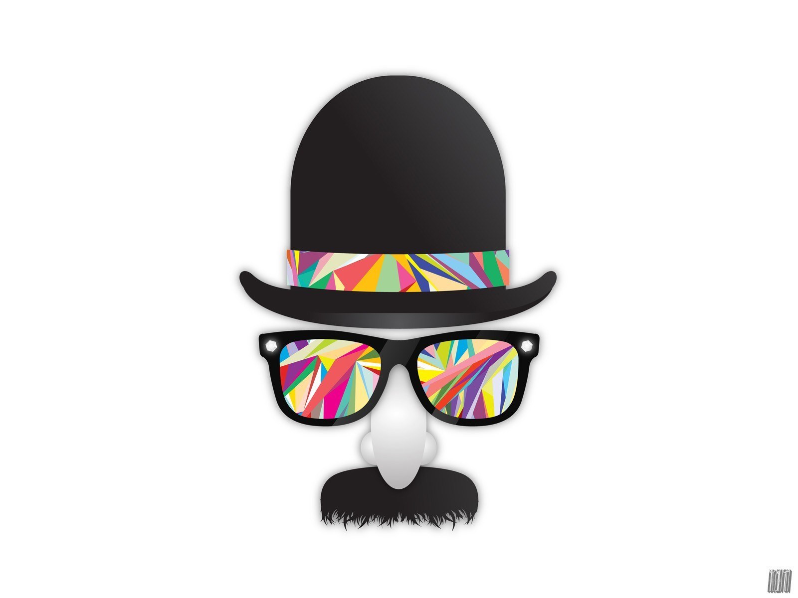 colorful hat and glasses