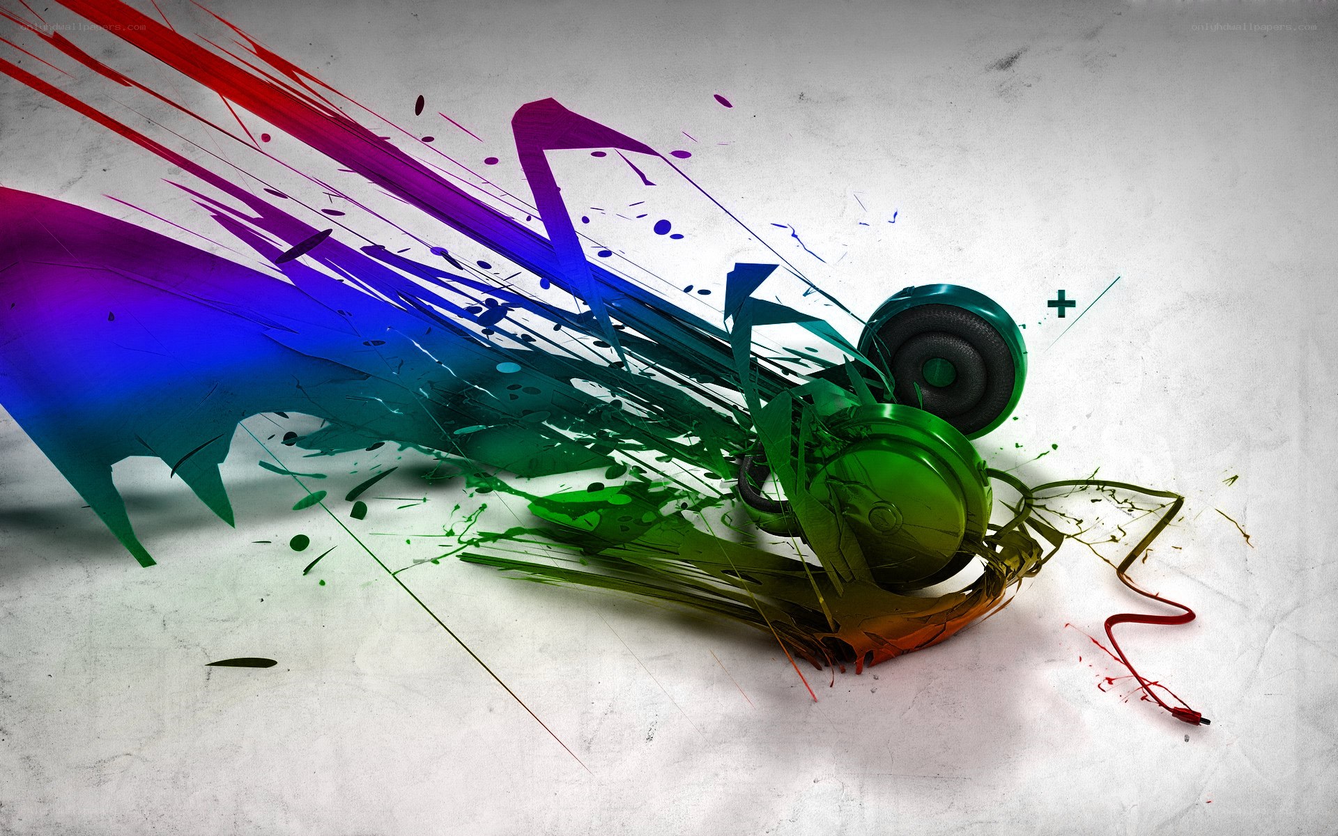 colorful headphones art