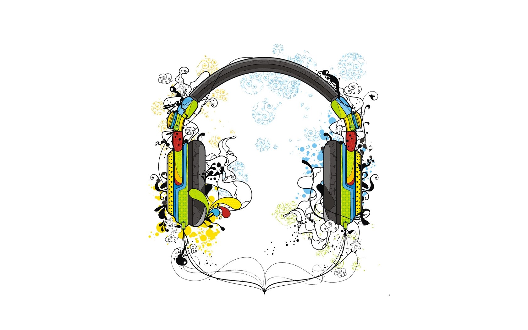 colorful headphones art