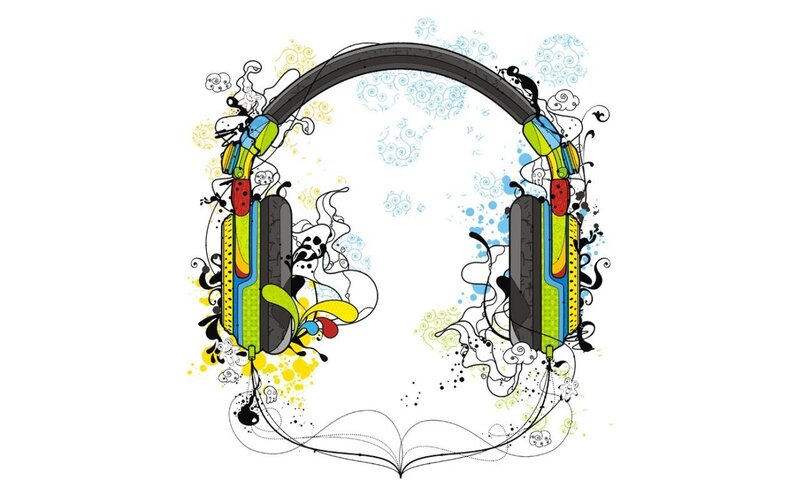 Colorful Headphones — Black