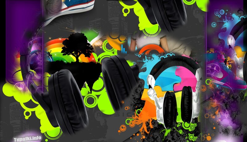 Colorful Headphones Collage