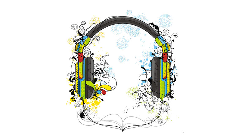 colorful headphones illustration