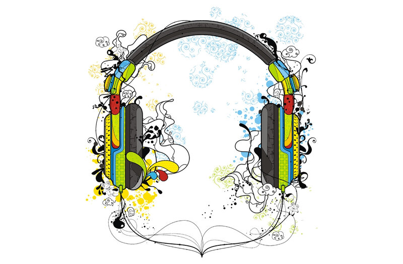 colorful headphones illustration