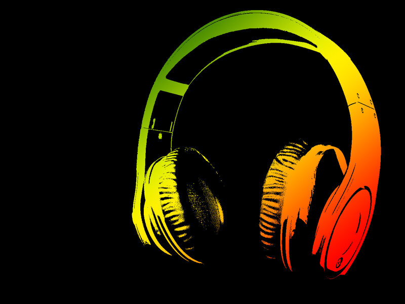 colorful headphones illustration