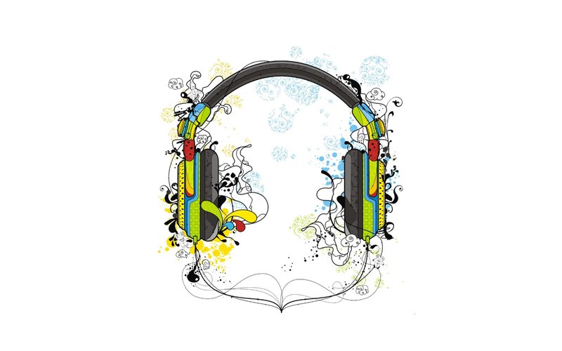 colorful headphones illustration