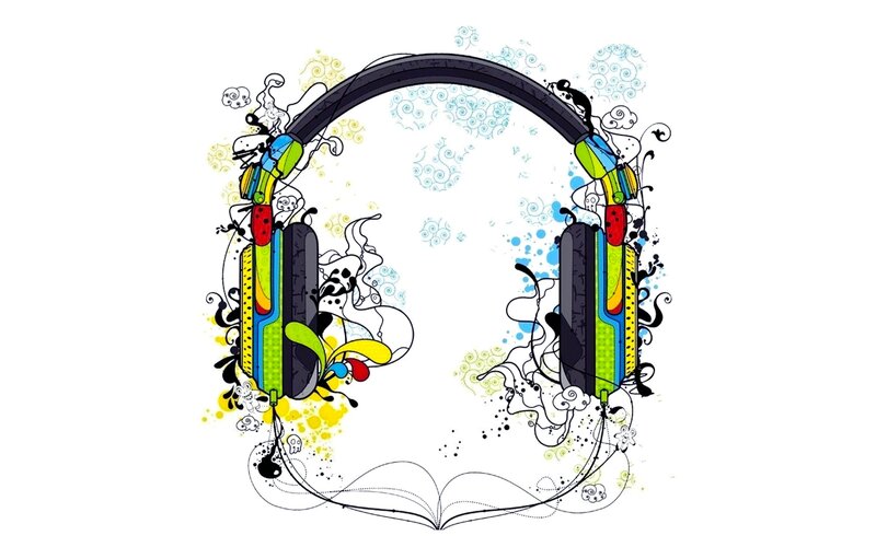 colorful headphones illustration