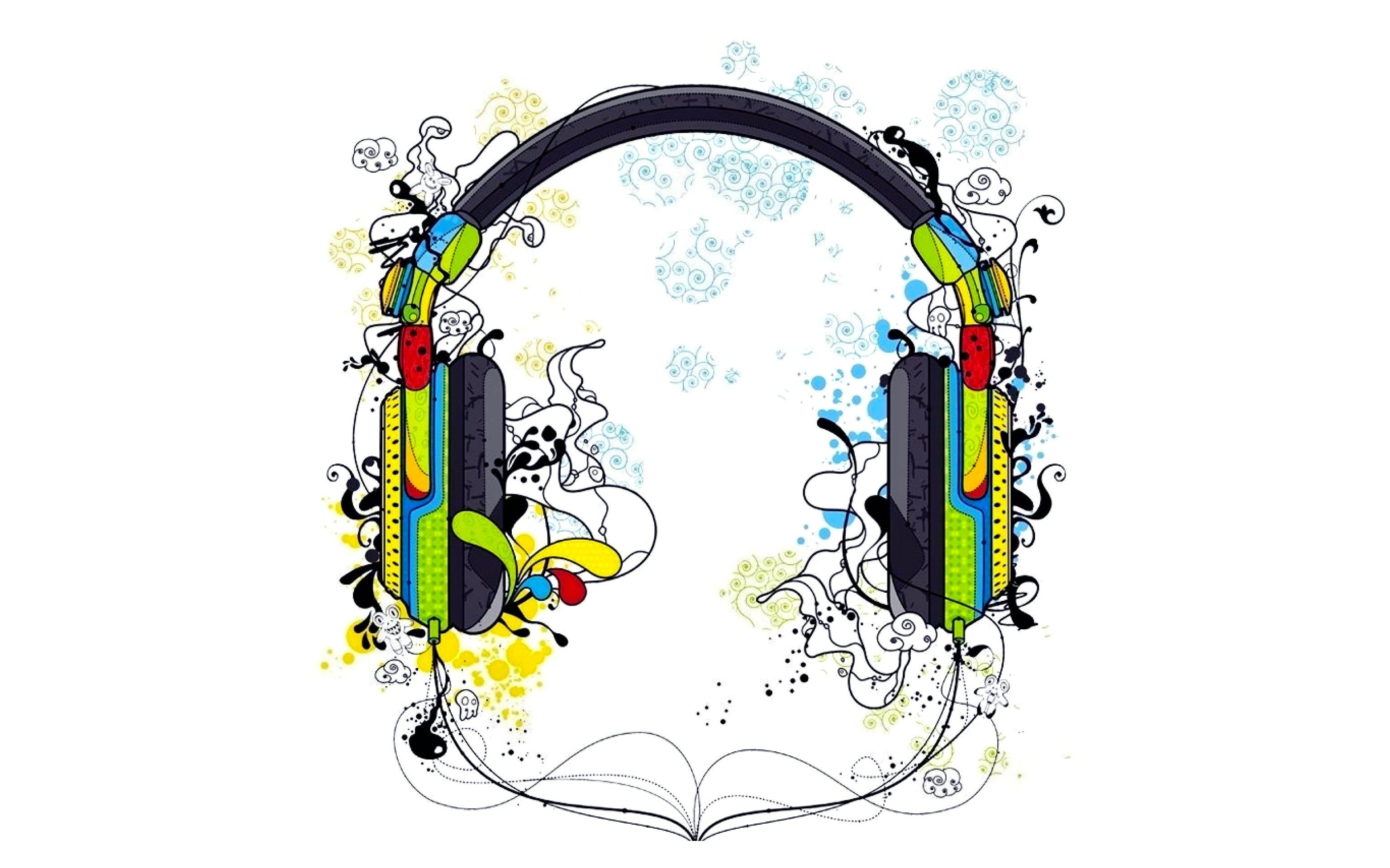 colorful headphones illustration