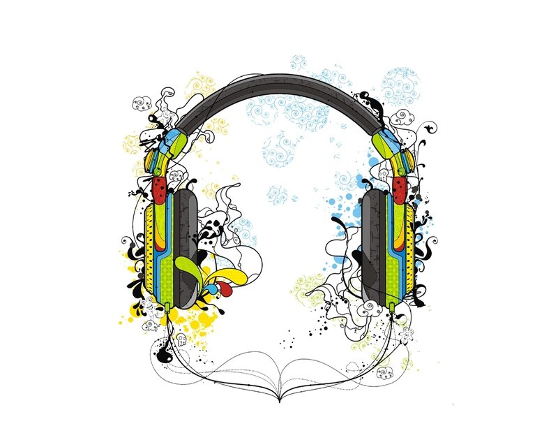 colorful headphones illustration