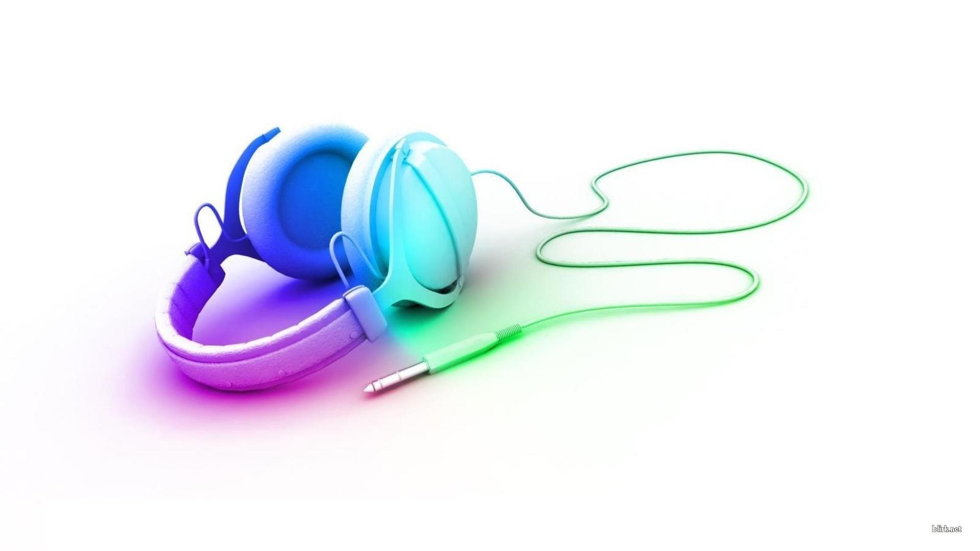 colorful headphones with cable