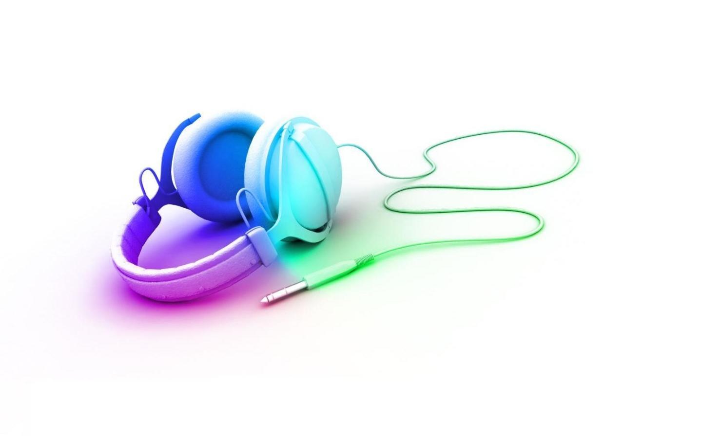 colorful headphones with cable