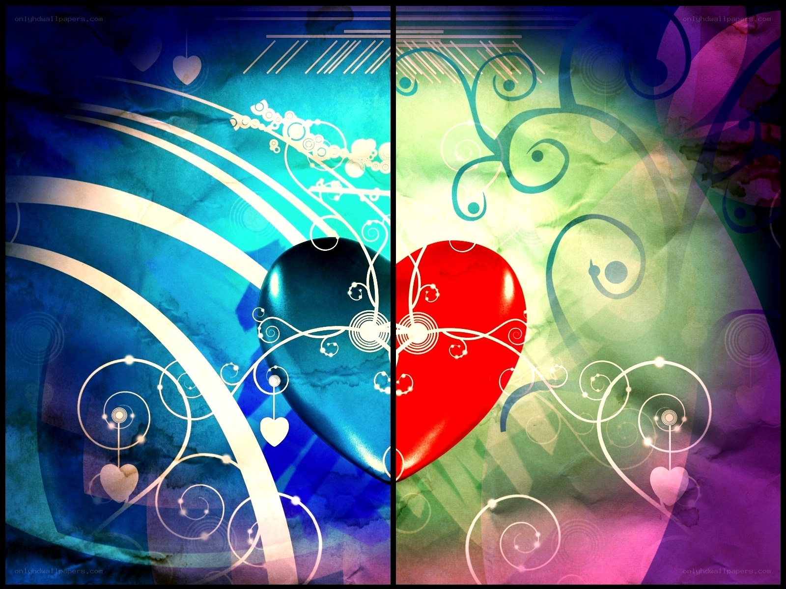 colorful heart abstract art