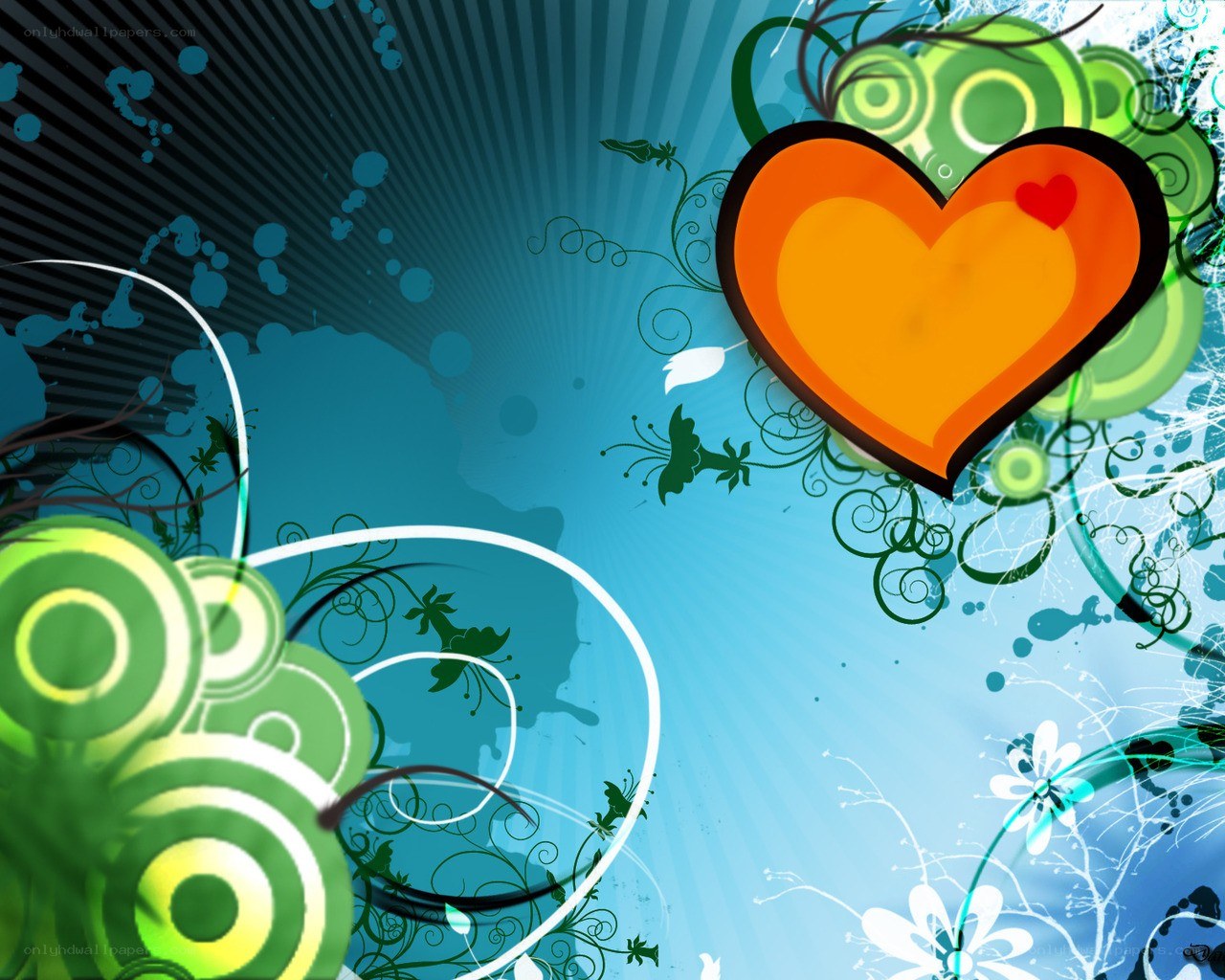 colorful heart abstract background