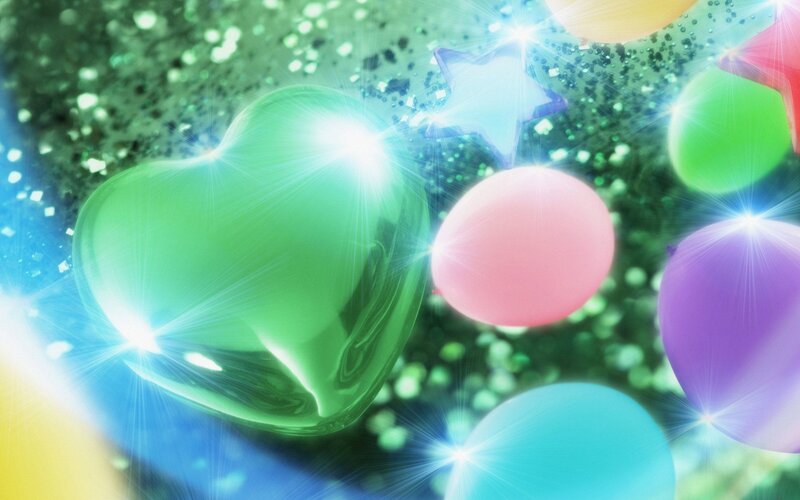 colorful heart and balloons