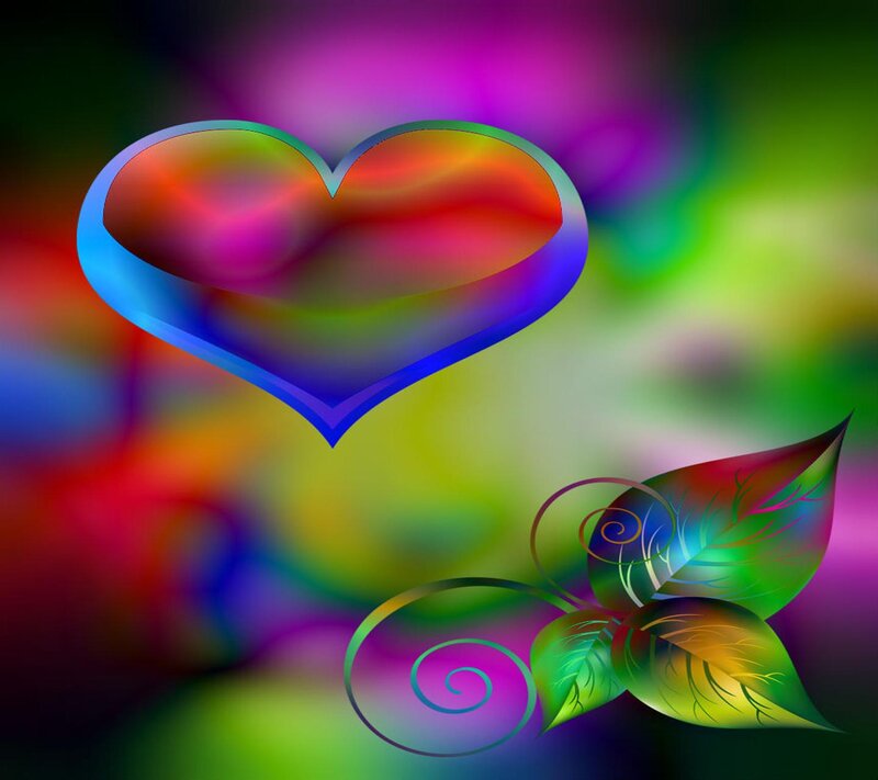 Colorful Heart and Leaves