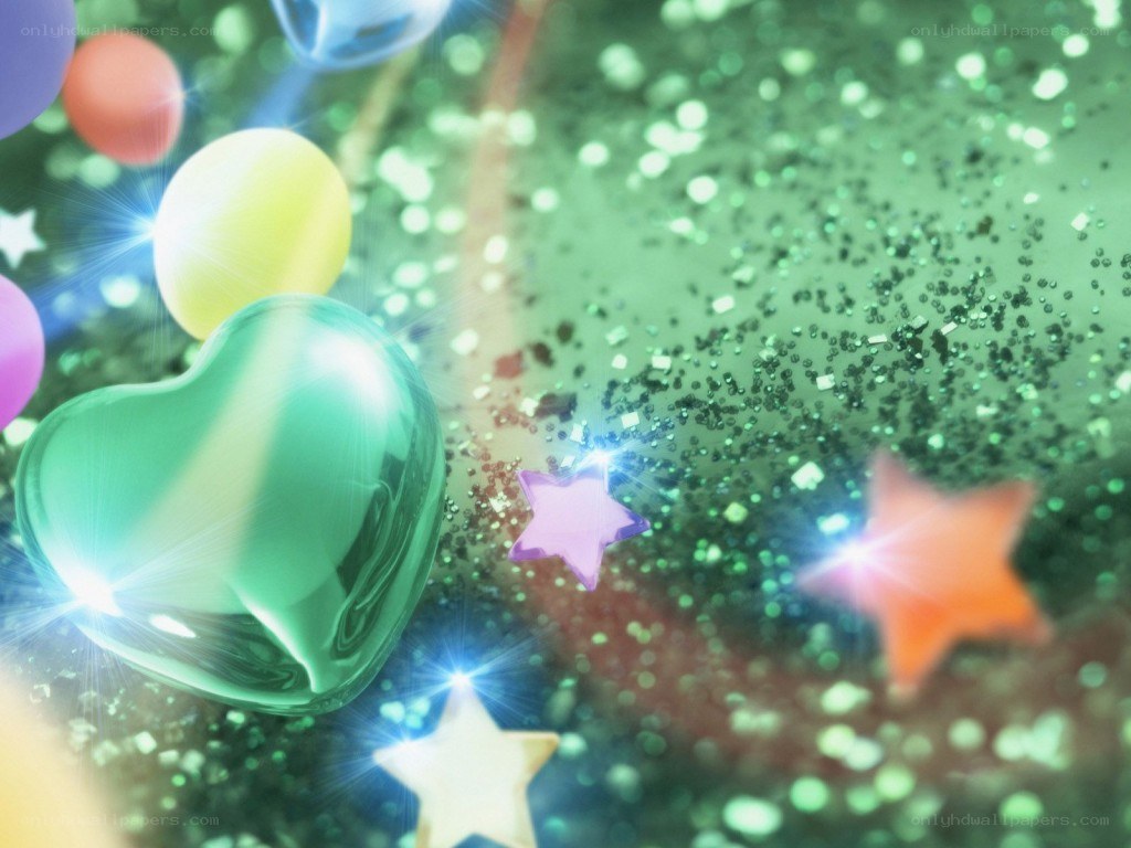 colorful heart and star background