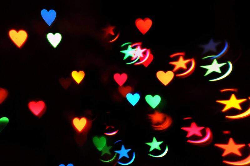 Colorful Heart and Star Lights