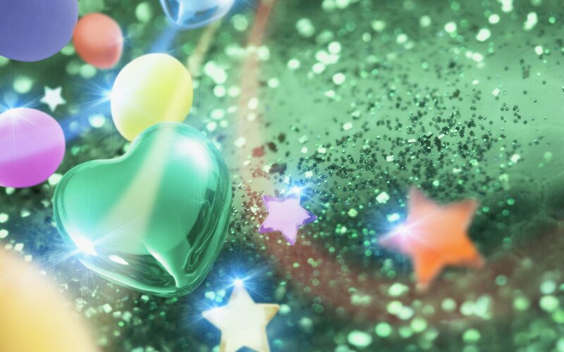 colorful heart and stars background