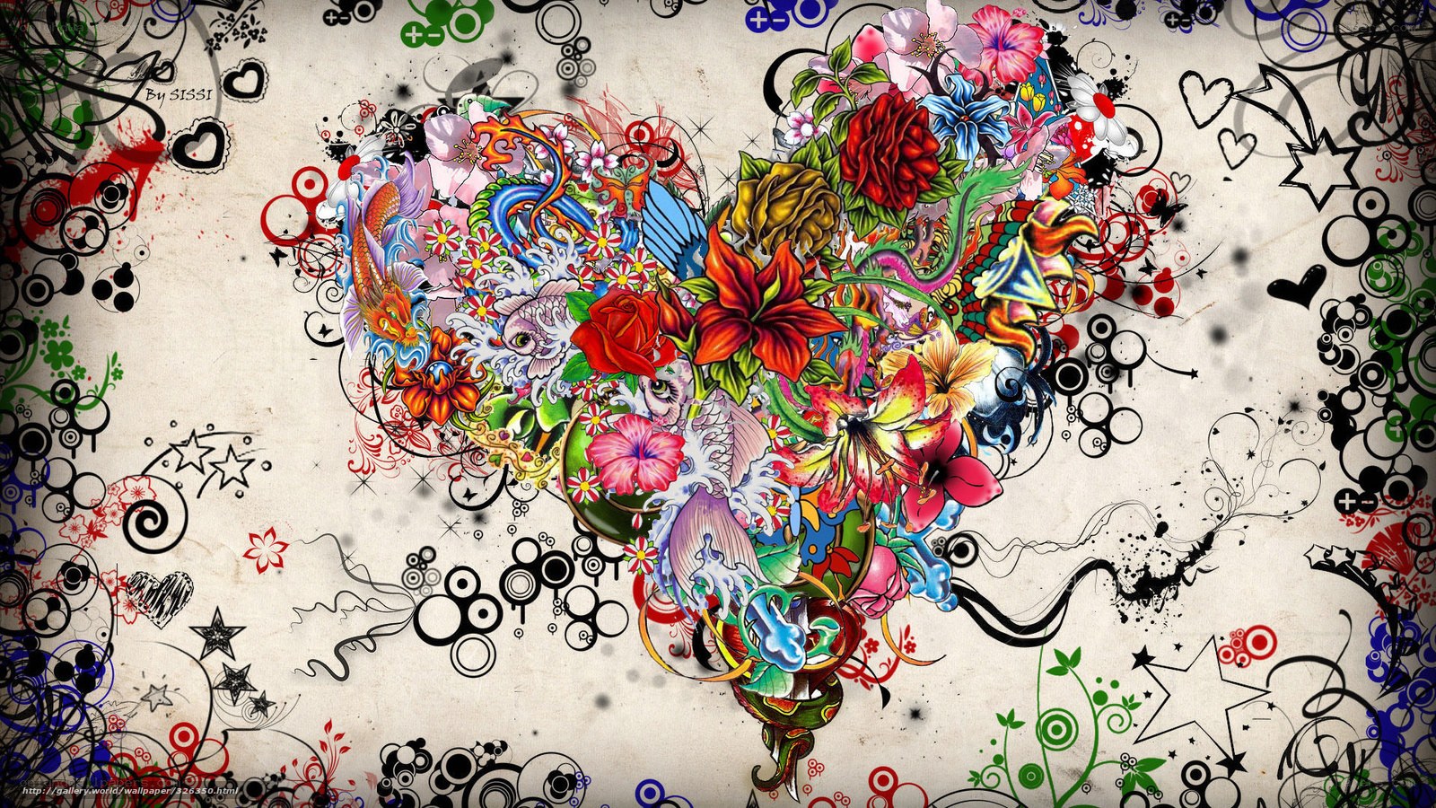 colorful heart art design