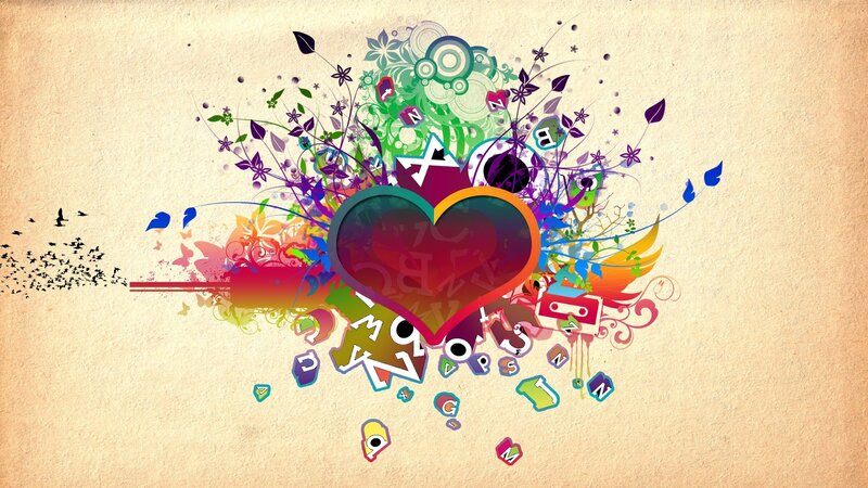 colorful heart art design