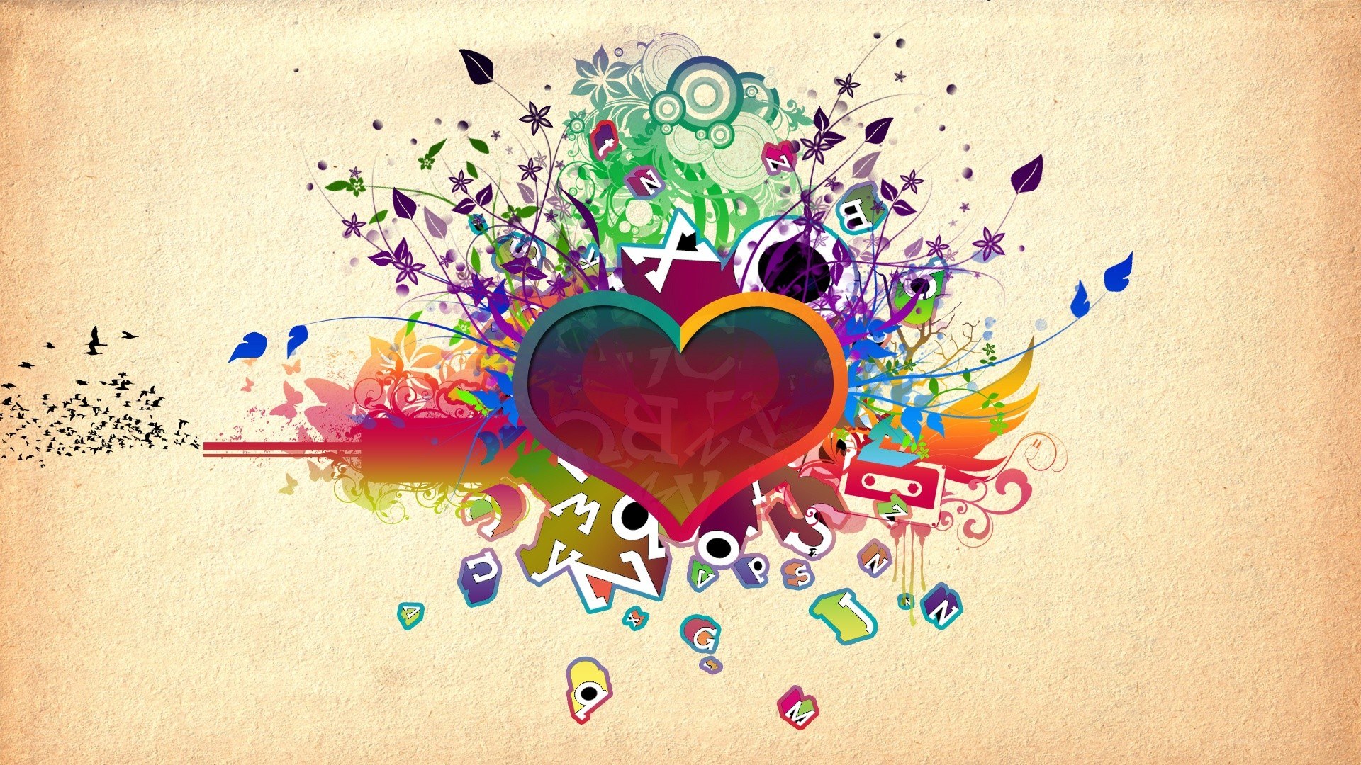 colorful heart art design