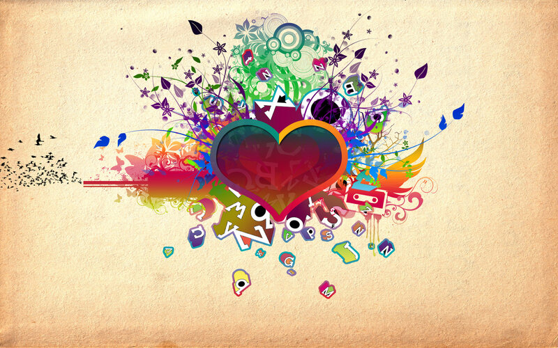 colorful heart art design