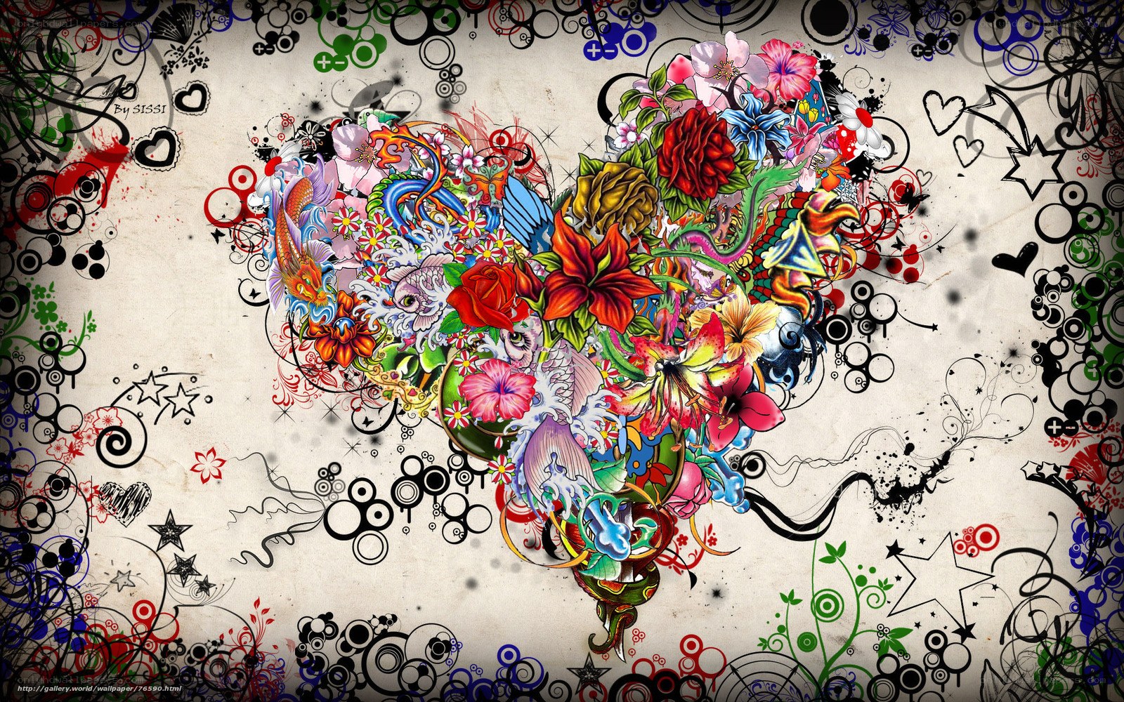 colorful heart art design