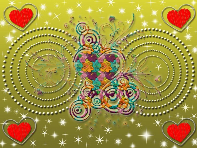 colorful heart art with stars