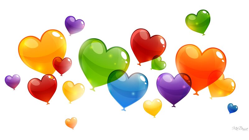 Colorful Heart Balloons — Red