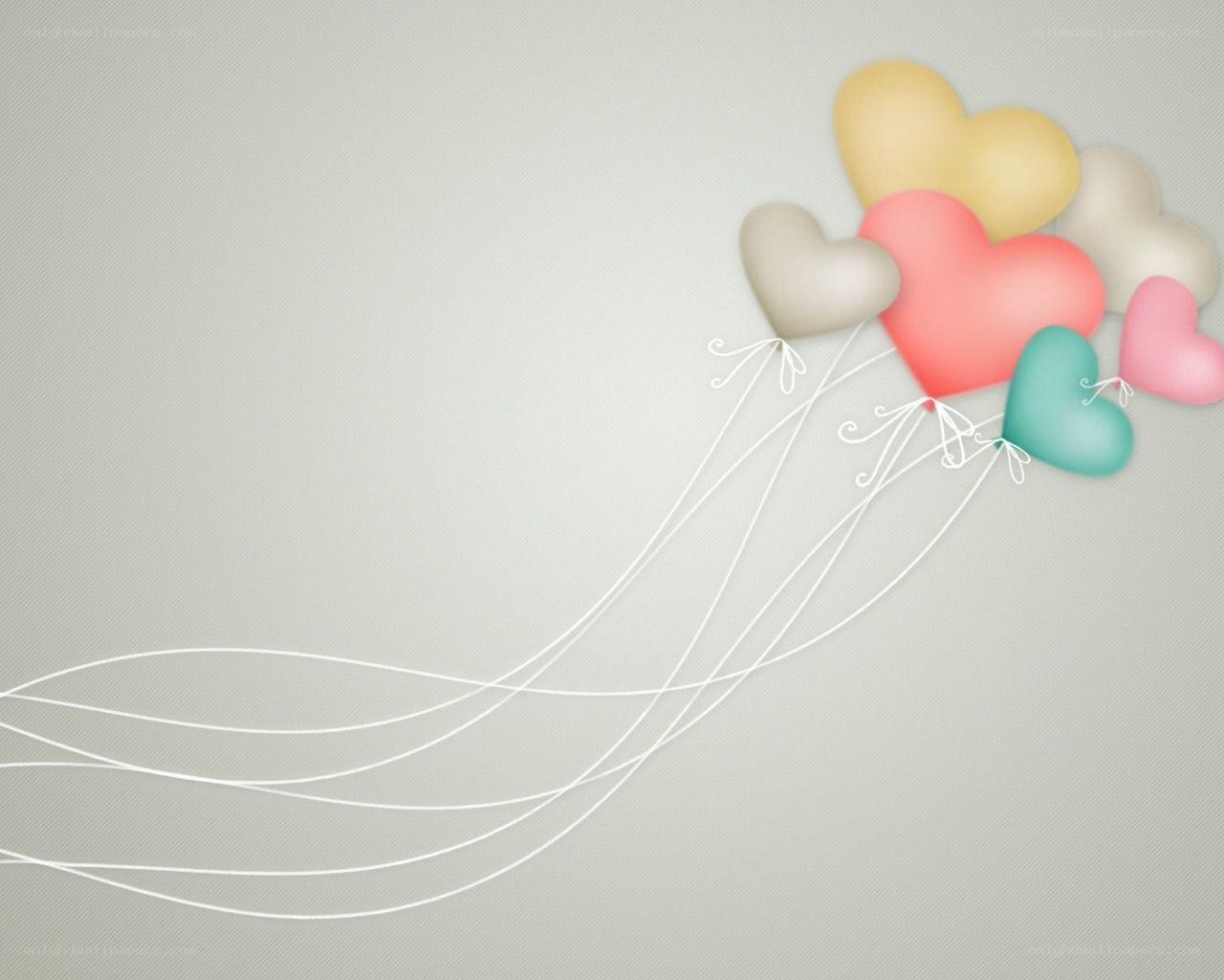 Colorful heart balloons