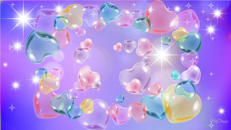 Colorful Heart Bubbles — Purple