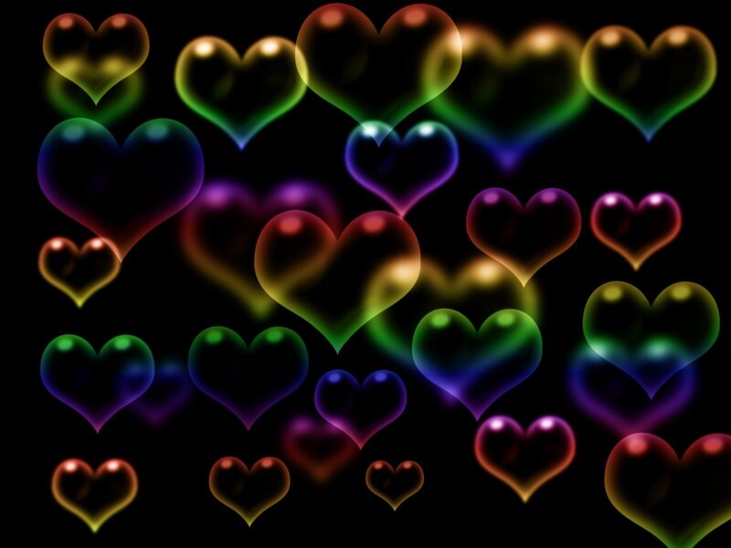 Colorful heart bubbles