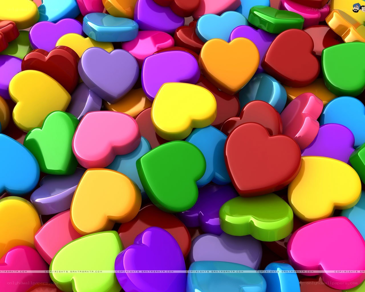 Colorful heart candies