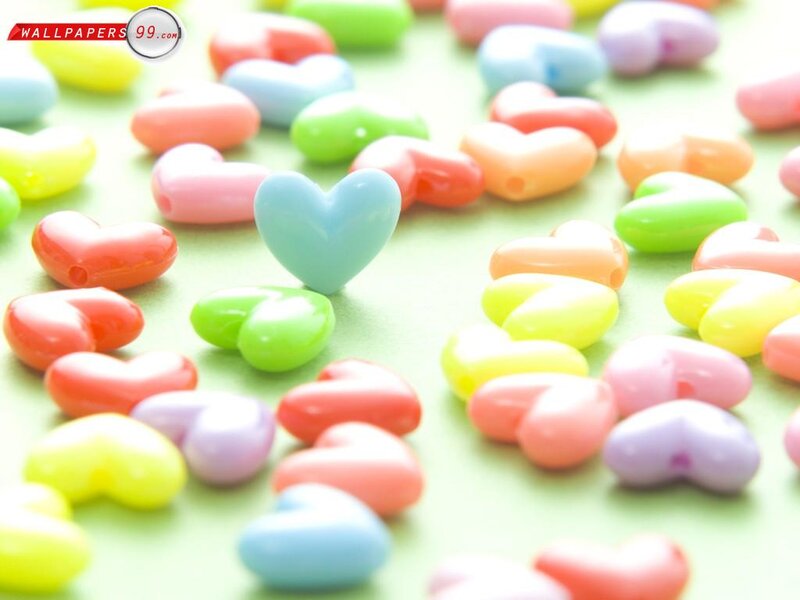 Colorful Heart Candies — Green