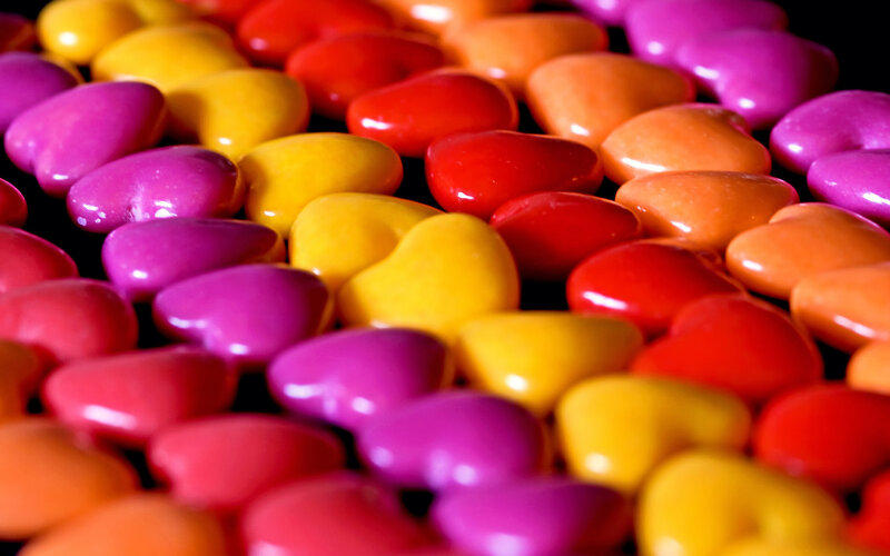 Colorful Heart Candies — Yellow