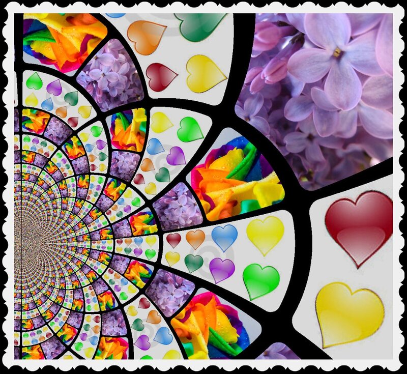 Colorful Heart Collage — Purple