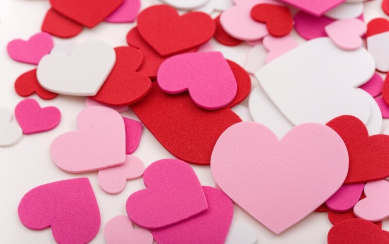 colorful heart cutouts