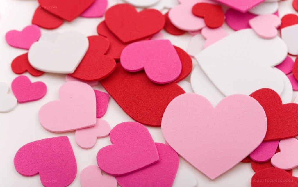 colorful heart cutouts
