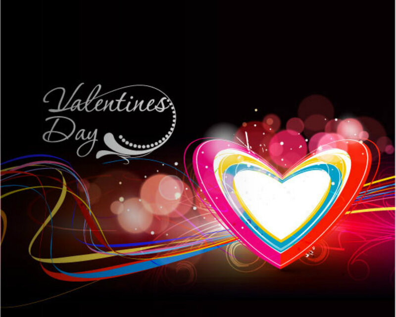 Colorful Heart Design — Black