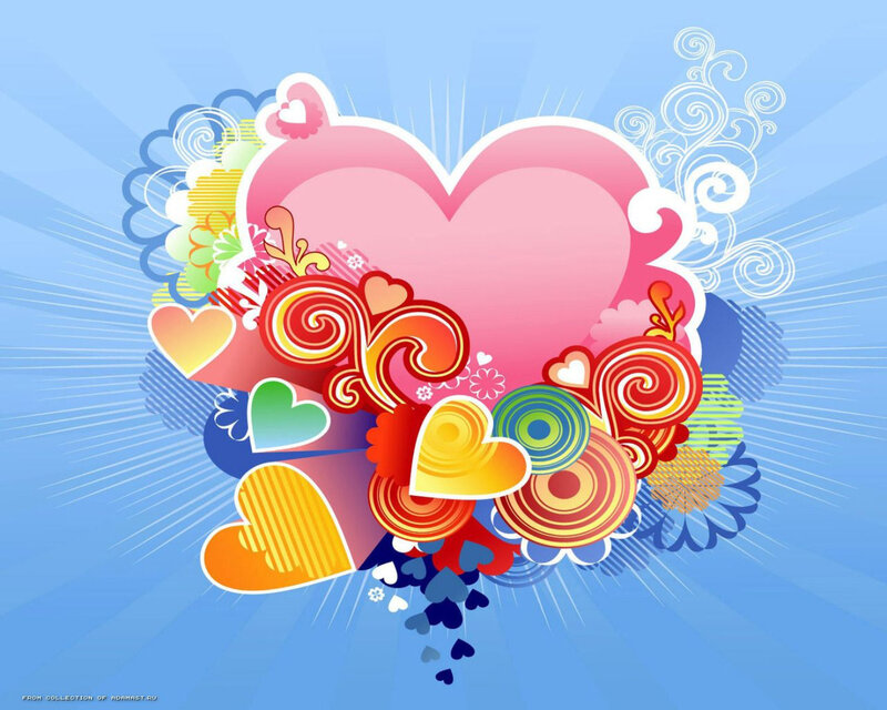 Colorful Heart Design — Blue