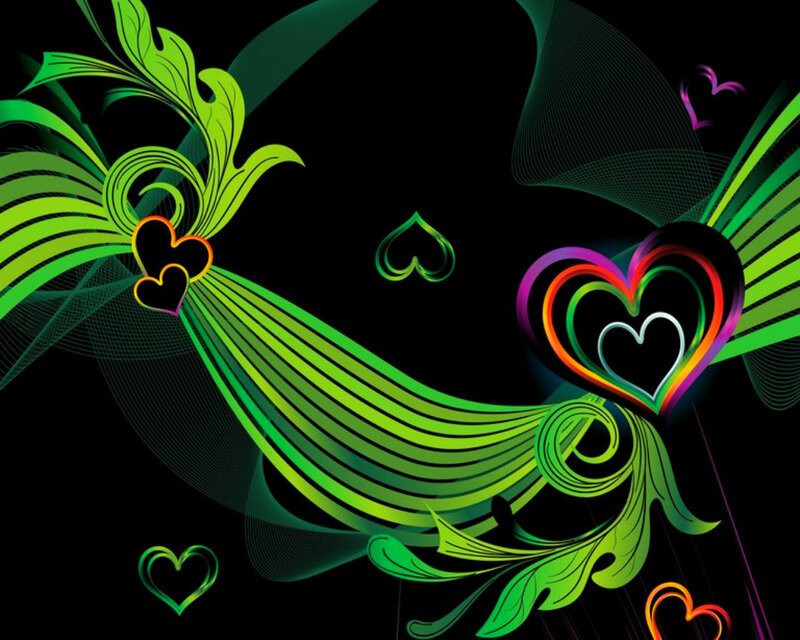 Colorful Heart Design — Green, Vibrant