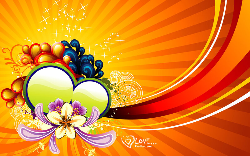 Colorful Heart Design — Orange