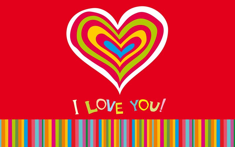 Colorful Heart Design — Red, Happy