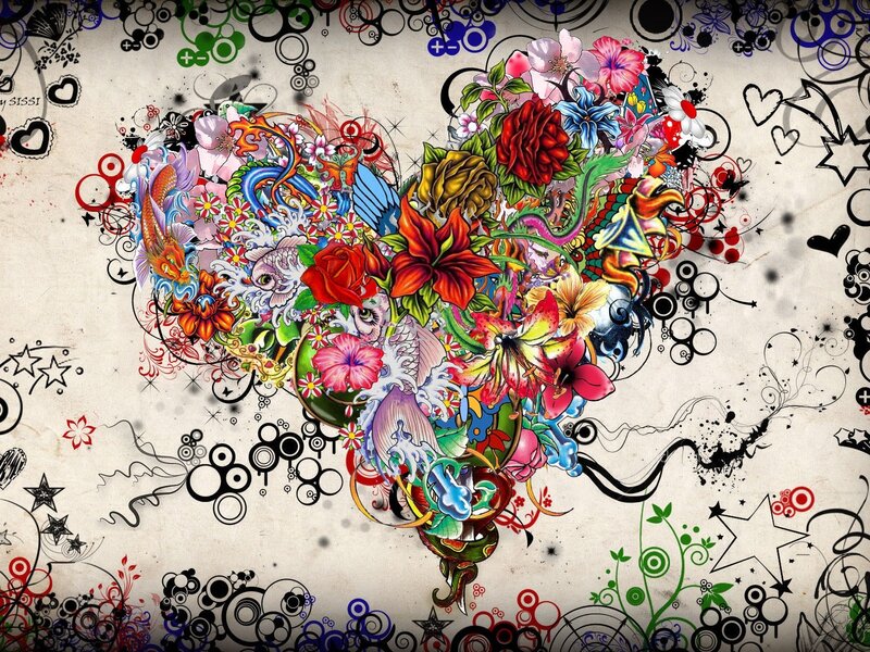 Colorful Heart Design — Red
