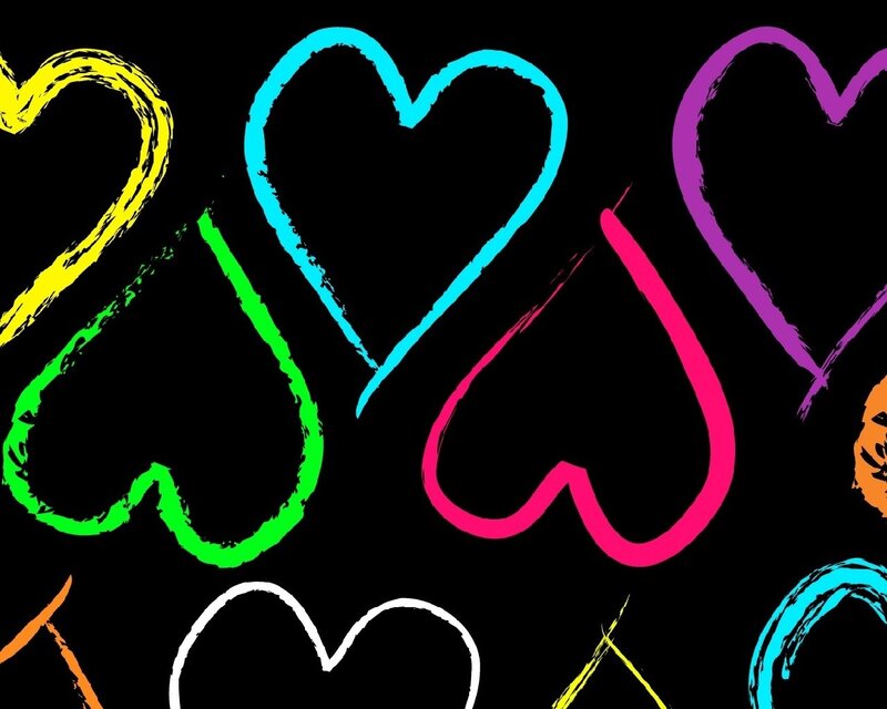 colorful heart doodles