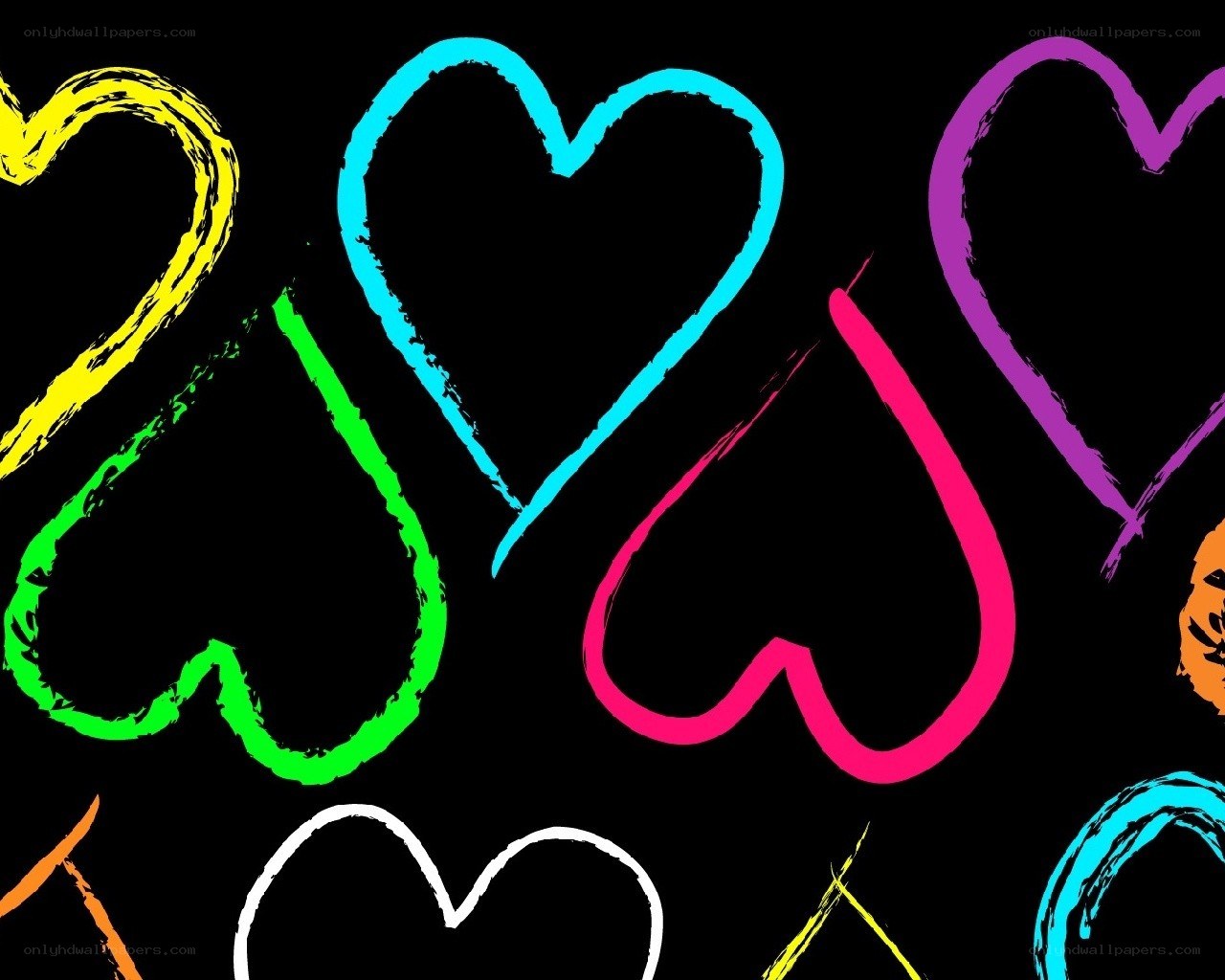 colorful heart doodles