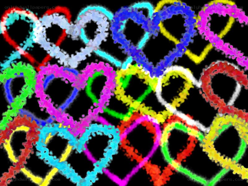 Colorful heart doodles