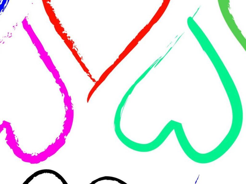 colorful heart doodles