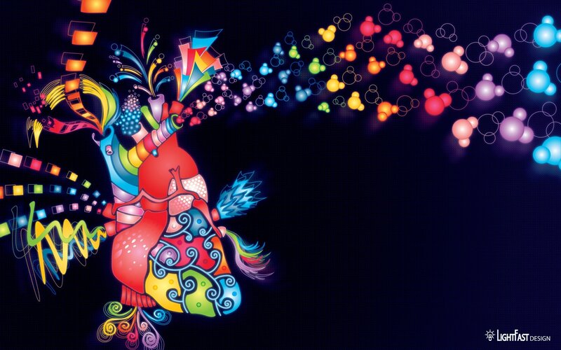 Colorful heart explosion art