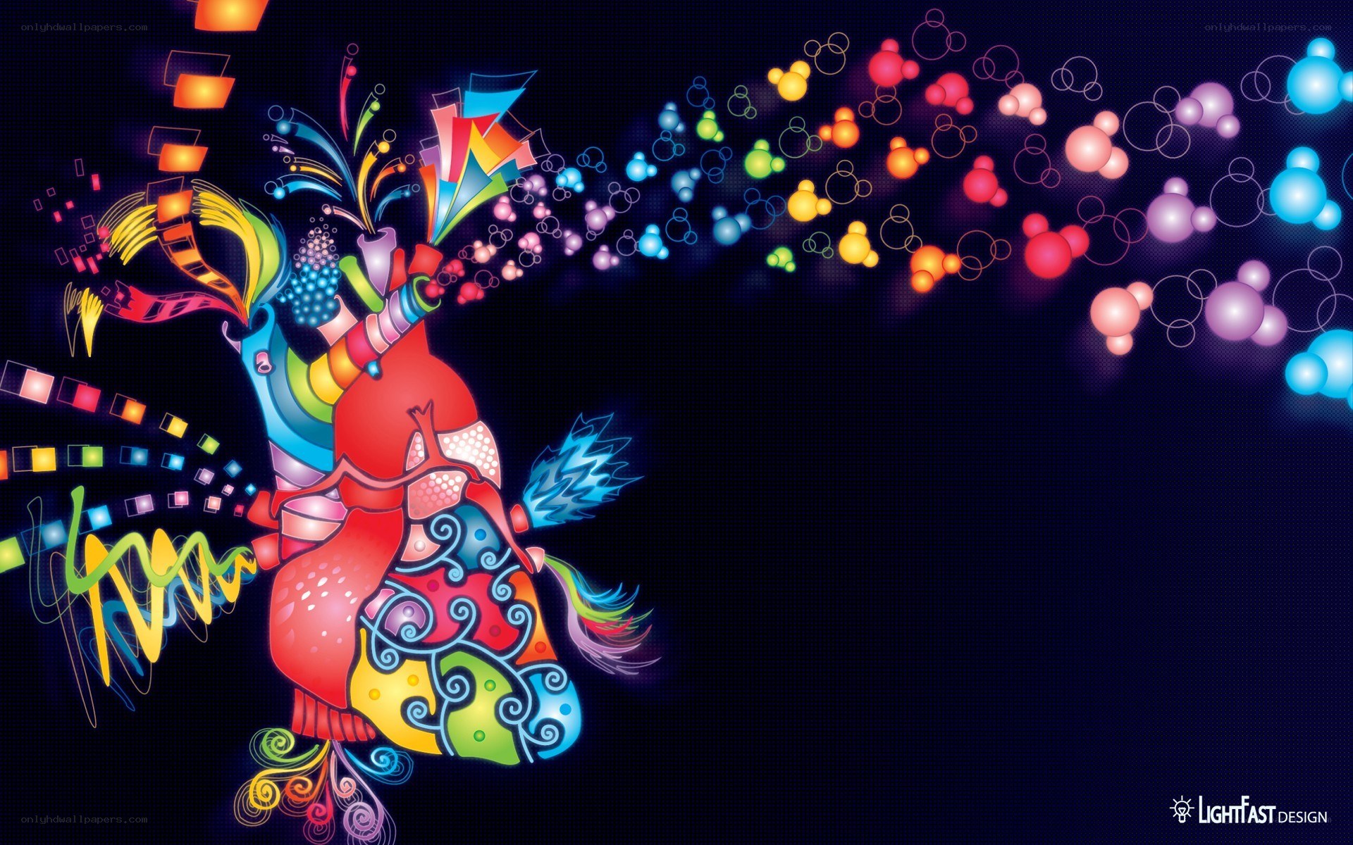 Colorful heart explosion art